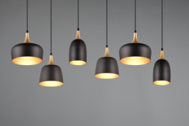 Trio lighting hanglamp Chiraz, 6-lichts mat zwart