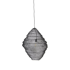 Qazqa  hanglamp Nidum, zwart 60 cm