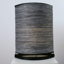 Tafellamp Deurne, parlemour wit-zwart 40 cm