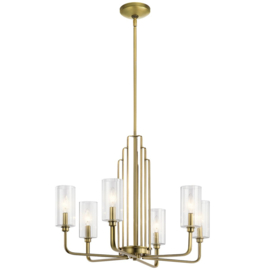 Elstead lighting hanglamp Kimrose, 6-lichts mat messing