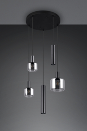 Trio lighting hanglamp Mataro, 5-lichts zwart