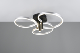 Trio lighting plafondlamp Caruso led, zwart-geborsteld aluminium incl. switch dimmer