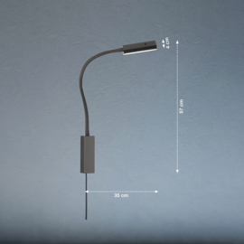 Fischer & Honsel wandlamp Flex Raik led, mat zwart