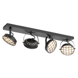 Qazqa plafondspot  Tamina led, 4-lichts zwart langwerpig