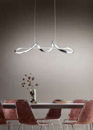 Trio lighting hanglamp Perugia led, chroom incl. switch dimmer