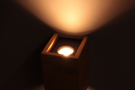 Fischer & Honsel wandlamp Shine wood led, eiken 10 cm
