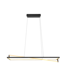 Trio lighting hanglamp Edge  led, zwart met switch dimmer