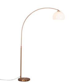 Vloerlamp Arc Basic, goud met witte kap