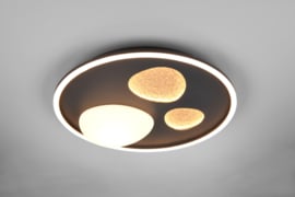 Trio lighting plafondlamp pebble led, zwart incl. switch dimmer