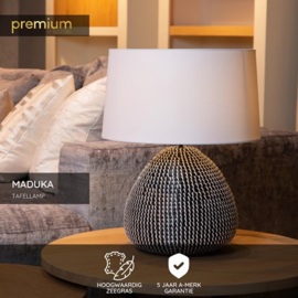 Lucide MADUKA - Tafellamp - Ø 45 cm - 1xE27 - Zwart