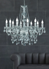 Trio lighting hanglamp Lüster, 10-lichts chroom met kristal