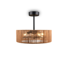 Trio lighting plafond ventilator Smillum, natuurlijk hennep