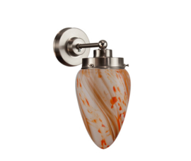 Old timerlight wandlamp Traan, oranje marmer glas