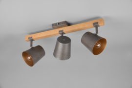 Trio lighting plafondspot Bell, 3-lichts antiek nikkel