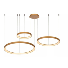 Lucide hanglamp Vidal led, 3-lichts mat goud-messing 78 cm
