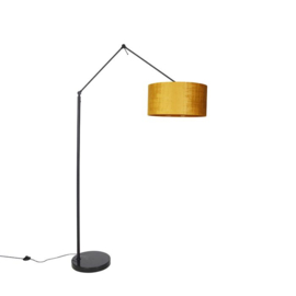 Vloerlamp Editor, zwart met goud kap 50 cm