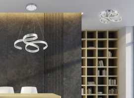 Trio lighting plafondlamp Francis led, mat nikkel