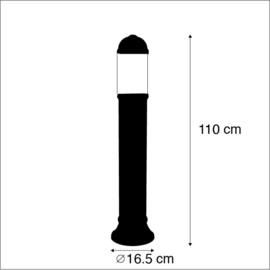 Qazqa buitenlamp Sauro donker zwart  110 cm