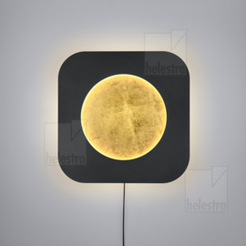 Helestra wandlamp Tura led, zwart-goldleaf incl. kabel