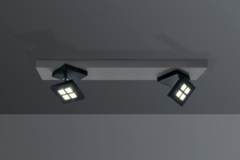 Bopp leuchten plafondlamp Book led, 2-lichts mat aluminium met  zwart