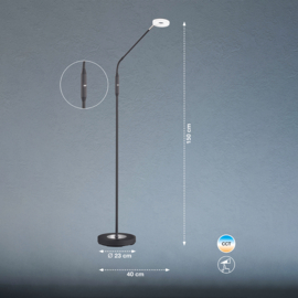Fischer & Honsel vloerlamp Dent led, mat zwart