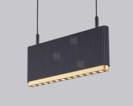 Helestra  hanglamp Kobe led, 3-lichts zwart-goud incl. casambi