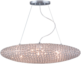 Linea Verdace hanglamp Treasure met K9 kristal, 9-lichts chroom 81 cm incl. ledbron