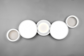 Trio lighting plafondlamp Salsa led, mat wit rond incl. switch dimmer