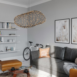 By Rydéns hanglamp Hayden ovaal, zwart 115 cm