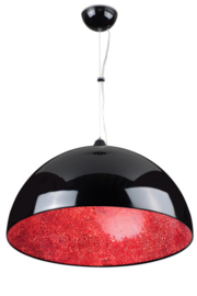 Linea verdace hanglamp Cupula mirror 60cm zwart rood