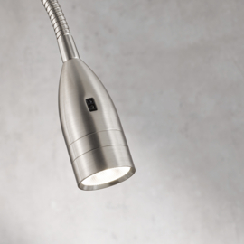 Fischer & Honsel wandlamp Flex led, mat nikkel met push dimmer