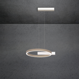 Escale hanglamp Midnight single led, wit-taupe incl. touchdimmer 40 cm