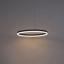 Qazqa hanglamp Anello led, zwart incl. switch dimmer 60 cm