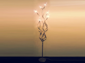 Light trend vloerlamp ST95050 led, 6-lichts nikkel met glas
