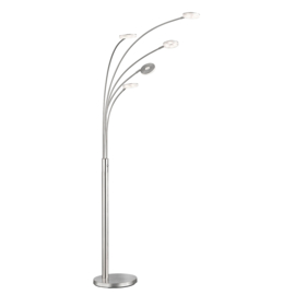 Fischer & Honsel vloerlamp Dent led, 5-lichts mat nikkel