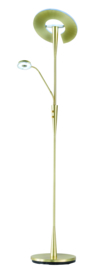Trio lighting vloerlamp Quebec led, 2-lichts mat messing