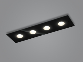 Plafondlamp Belos led, mat zwart met murano glas 75 cm