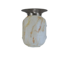 Plafondlamp 4kant,  motief serpentine glas