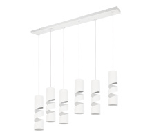 Trio lighting hanglamp Stream, 6-lichts wit