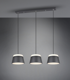 Trio Lighting hanglamp Baroness, 3-lichts zwart