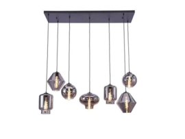 Light trend hanglamp Brady, 7-lichts met glas