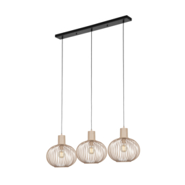 Trio lighting hanglamp Gila, 3-lichts zand