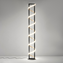 Fischer & Honsel vloerlamp Gwen led, zwart incl. switch dimmer