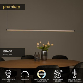 Lucide BRAGA - Hanglamp - LED Dimb. - CCT - 1x36W 2700K/4000K - Handbewegingssensor - Koffie
