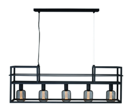 Freelight hanglamp Culinara, 5-lichts zwart