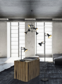 Trio lighting vloerlamp Roxie, zwart met goud