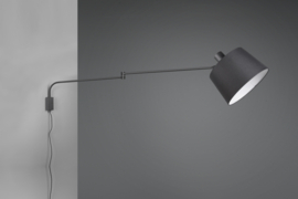 Trio lighting wandlamp Baldo, zwenkbaar met zwarte kap