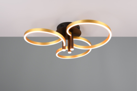 Trio lighting plafondlamp Caruso led, zwart-goud incl. switch dimmer