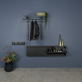 Spinder design Kapstok Dutch, zwart met glas