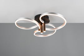 Trio lighting plafondlamp Caruso led, zwart-geborsteld aluminium incl. switch dimmer